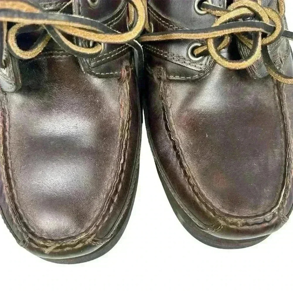 Timberland Men's Brown Leather 2-Eye Boat Shoes Size 9 Casual - Picture 8 of 13